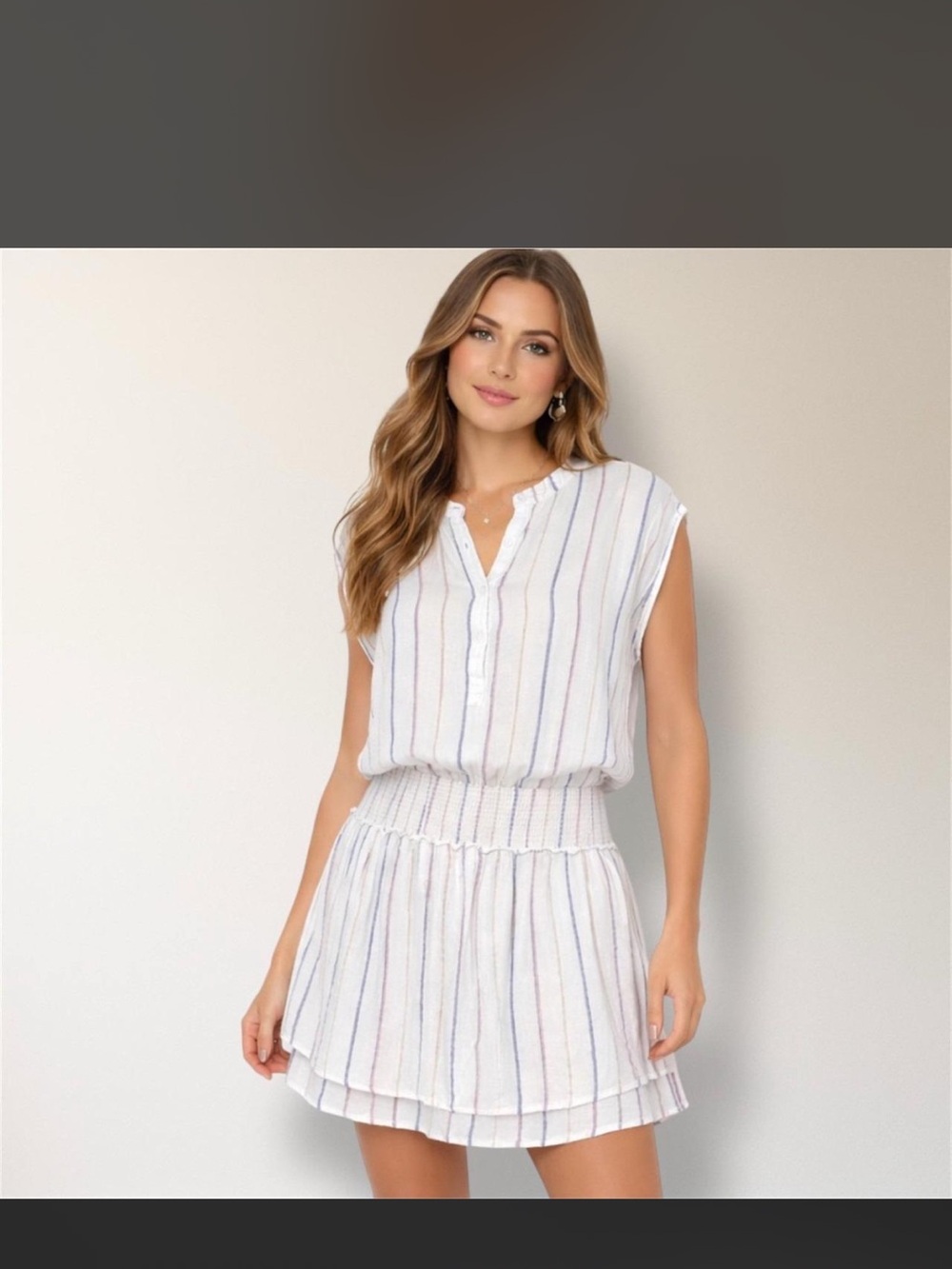 Rails White Striped Mini Dress